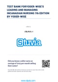 TEST BANK FOR YODER-WISE’S LEADING AND MANAGING INCANADIAN NURSING 7th EDITION All Chapters|LATEST |COMPLETE|