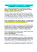Saunders NCLEX-PN 7th Edition ALL Fundamentals of Care Questions &Answered (Solution guide with Rationales), Distinction Solution guide.