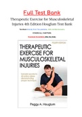 Therapeutic Exercise for Musculoskeletal Injuries 4th Edition Houglum Test Bank