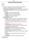 Exam (elaborations) ATI TEAS 6 EXAM STUDY GUIDE LATEST 2022  Cell: basic organizational unit of all living things. One thing in common is they all have membranes (phospholipids).  Cell structure organization: All cells contain DNA, and RNA & can synthes