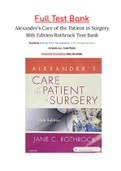 Alexander’s Care of the Patient in Surgery 16th Edition Rothrock Test Bank