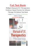 Phillips’s Manual of I.V. Therapeutics: Evidence-Based Practice for Infusion Therapy 7th Edition Test Bank