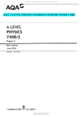 AQA A LEVEL PHYSICS PAPER 1&2 EXAM  plus MARKING SCHEME PAPER 1&2 2020| 2022 UPDATE 100% CORRECT