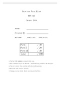 Arizona State University - FIN 421 / FIN421 Practice Final Exam 