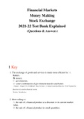 Exam (elaborations) Economics Of Money, Banking, And Financial Markets  The Economics of Money, Banking, and Financial Markets, ISBN: 9780321454225 Questions and answers Test Bank