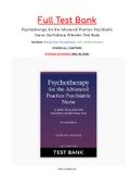 Psychotherapy for the Advanced Practice Psychiatric Nurse 2nd Edition Wheeler Test Bank