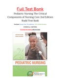 Pediatric Nursing The Critical Components of Nursing Care 2nd Edition Rudd Test Bank