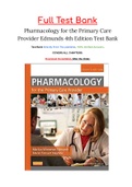 Pharmacology for the Primary Care Provider Edmunds 4th Edition Test Bank