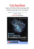 Basic and Clinical Pharmacology 14th Edition Katzung Trevor Test Bank