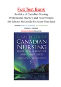 Realities of Canadian Nursing Professional Practice and Power Issues 5th Edition McDonald Mclntyre Test Bank