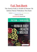 The Human Body in Health & Disease 7th Edition Patton Thibodeau Test Bank