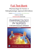 Pharmacology For Nurses A Pathophysiological Approach 6th Edition Adams Test Bank