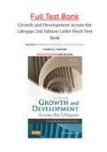 Growth and Development Across the Lifespan 2nd Edition Leifer Test Bank