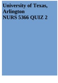 University of Texas, Arlington NURS 5366 QUIZ 1 2 3 4 5