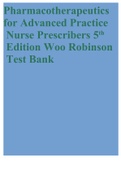 Pharmacotherapeutics for Advanced Practice Nurse Prescribers 5th Edition Woo Robinson Test Bank