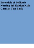 Essentials of Pediatric Nursing 4th Edition Kyle Carman Test Bank