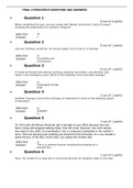 FINAL 2 PEDIATRICS QUESTIONS AND ANSWERS