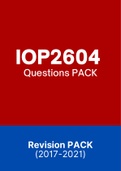 IOP2604 - Exam Questions PACK (2017-2021)