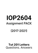 IOP2604 - Assignment PACK (2017-2021)