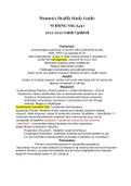 Final study Guide Women's Gynecologic Health  NURSING NSG 6430  2021-22 updated