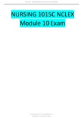 NURSING 1015C NCLEX Module 10 Exam 2021