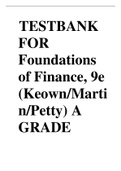   TESTBANK FOR Foundations of Finance, 9e (Keown/Martin/Petty) A GRADE