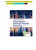 Essentials of Psychiatric Mental Health Nursing 8th Edition Test Bank Latest Update  (COMPLETE SOLUTION)