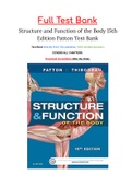 Structure and Function of the Body 15th Edition Patton Test Bank