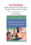 Health Assessment for Nursing Practice 6th Edition Wilson Giddens Test Bank