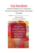 Women’s Health Care in Advanced Practice Nursing 2nd Edition Alexander Test Bank