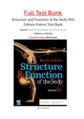 Structure and Function of the Body 16th Edition Patton Test Bank