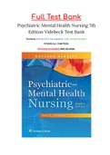 Psychiatric Mental Health Nursing 7th Edition Videbeck Test Bank