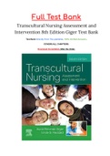 Transcultural Nursing Assessment and Intervention 8th Edition Giger Test Bank