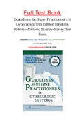 Guidelines for Nurse Practitioners in Gynecologic 11th Edition Hawkins, Roberto-Nichols, Stanley-Haney Test Bank