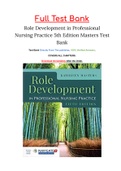 Role Development in Professional Nursing Practice 5th Edition Masters Test Bank