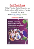 Critical Thinking Clinical Reasoning and Clinical Judgment 7th Edition A Practical Approach Test Bank