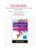 Clinical Reasoning Cases in Nursing 7th Edition Harding Snyder Test Bank