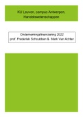 samenvatting Ondernemingsfinanciering  2022