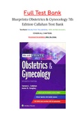 Blueprints Obstetrics & Gynecology 7th Edition Callahan Test Bank