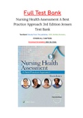 Nursing Health Assessment A Best Practice Approach 3rd Edition Jensen Test Bank