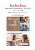 Maternal Child Nursing Care 6th Edition Perry Test Bank