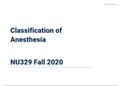 perioperative care annesthesia {classification of anesthesia} summary.