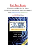 Chemistry and Physics for Nurse Anesthesia 3rd Edition Shubert Test Bank