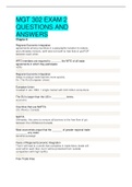 MGT 302 EXAM 2  QUESTIONS AND  ANSWERS