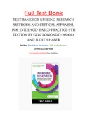 TEST BANK FOR NURSING RESEARCH METHODS AND CRITICAL APPRAISAL FOR EVIDENCE- BASED PRACTICE 9TH EDITION BY GERI LOBIONDO-WOOD, AND JUDITH HABER