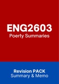 ENG2603 - Poetry (Summaries)