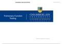 PULMONARY FUNCTION TESTING CHAMBERLAIN COLLEGE OF NURSING