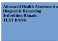 Advanced Health Assessment and Diagnostic Reasoning 3rd edition Rhoads TEST BANK