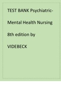 TEST BANK Psychiatric-Mental Health Nursing 8th edition by VIDEBECK