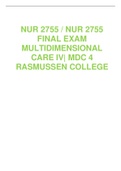 NUR 2755 / NUR 2755 FINAL EXAM MULTIDIMENSIONAL CARE IV| MDC 4 RASMUSSEN COLLEGE 